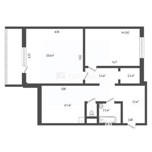 2-к квартира, вторичка, 56м2, 2/10 этаж