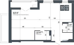 3-к квартира, строящийся дом, 77м2, 2/15 этаж