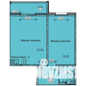 2-к квартира, строящийся дом, 55м2, 2/10 этаж