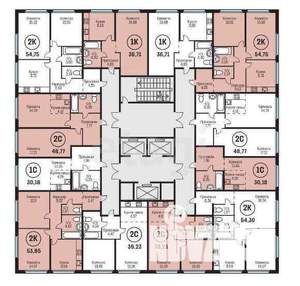 2-к квартира, строящийся дом, 49м2, 13/24 этаж