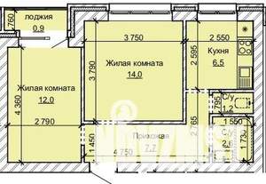 2-к квартира, строящийся дом, 45м2, 1/10 этаж