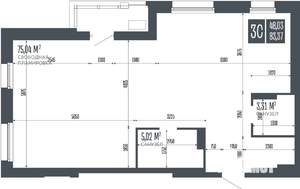 3-к квартира, строящийся дом, 83м2, 7/15 этаж