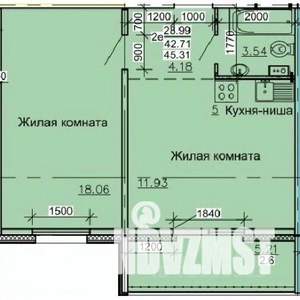 2-к квартира, строящийся дом, 45м2, 1/10 этаж