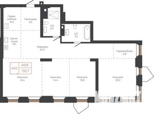 4-к квартира, вторичка, 133м2, 11/27 этаж