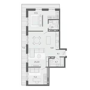3-к квартира, строящийся дом, 85м2, 9/9 этаж