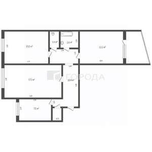 3-к квартира, вторичка, 66м2, 1/9 этаж