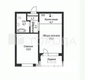 2-к квартира, вторичка, 40м2, 16/16 этаж