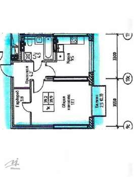 1-к квартира, вторичка, 40м2, 7/8 этаж