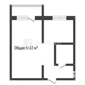 1-к квартира, вторичка, 22м2, 3/5 этаж