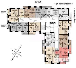 1-к квартира, строящийся дом, 42м2, 6/10 этаж