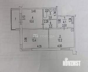 2-к квартира, вторичка, 47м2, 3/16 этаж