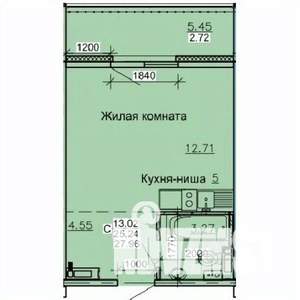 Студия квартира, строящийся дом, 28м2, 10/10 этаж