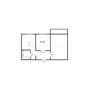 2-к квартира, вторичка, 51м2, 9/9 этаж