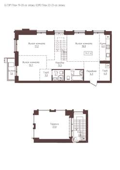 3-к квартира, строящийся дом, 115м2, 20/23 этаж