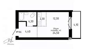 Студия квартира, вторичка, 25м2, 16/16 этаж