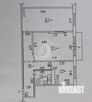 2-к квартира, вторичка, 45м2, 5/5 этаж
