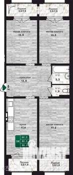 3-к квартира, вторичка, 88м2, 5/24 этаж
