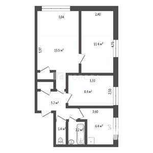 3-к квартира, вторичка, 52м2, 1/5 этаж