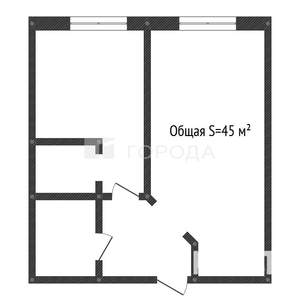 1-к квартира, вторичка, 45м2, 1/19 этаж