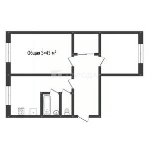 2-к квартира, вторичка, 45м2, 4/5 этаж