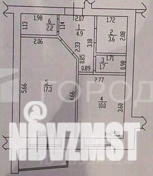 1-к квартира, вторичка, 40м2, 3/6 этаж