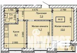 2-к квартира, вторичка, 45м2, 6/10 этаж