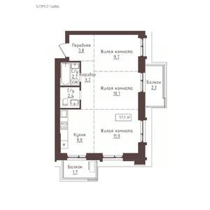 3-к квартира, вторичка, 57м2, 5/23 этаж