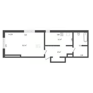 1-к квартира, вторичка, 33м2, 7/9 этаж