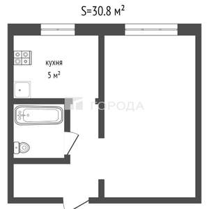 1-к квартира, вторичка, 31м2, 3/3 этаж