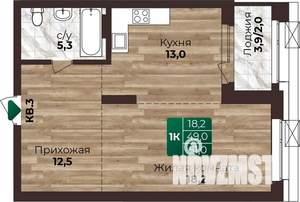 1-к квартира, вторичка, 51м2, 3/22 этаж