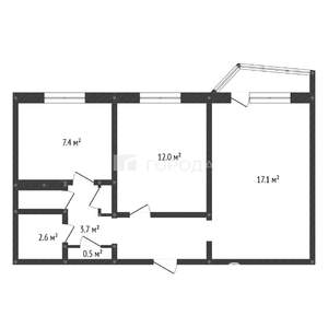 2-к квартира, вторичка, 53м2, 10/10 этаж