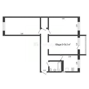 3-к квартира, вторичка, 57м2, 5/5 этаж