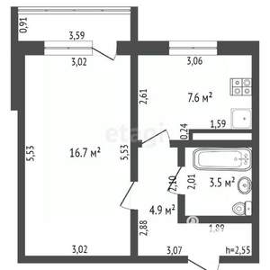 1-к квартира, вторичка, 34м2, 7/10 этаж