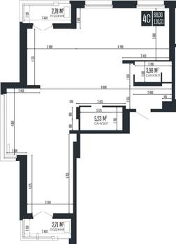 4-к квартира, строящийся дом, 110м2, 7/15 этаж