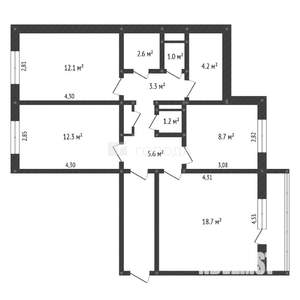 3-к квартира, вторичка, 70м2, 3/9 этаж