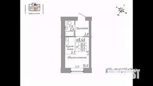 Студия квартира, вторичка, 20м2, 6/10 этаж