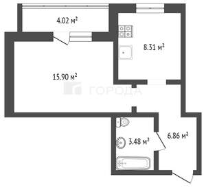 1-к квартира, вторичка, 37м2, 8/17 этаж