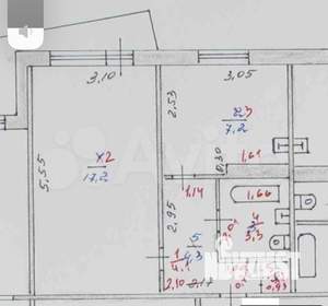 1-к квартира, вторичка, 33м2, 6/9 этаж