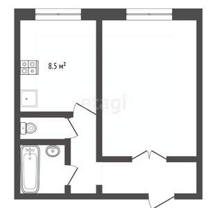 1-к квартира, вторичка, 34м2, 1/10 этаж