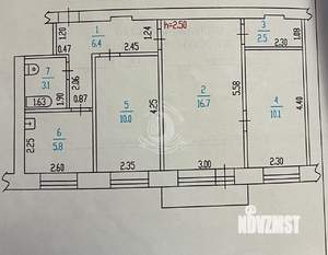 3-к квартира, вторичка, 55м2, 2/3 этаж