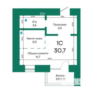 1-к квартира, вторичка, 31м2, 8/10 этаж