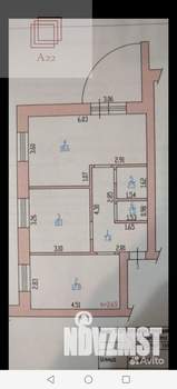 2-к квартира, вторичка, 53м2, 1/3 этаж