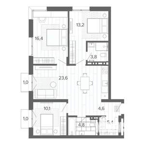 4-к квартира, вторичка, 84м2, 5/9 этаж