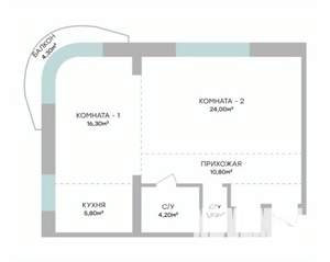 2-к квартира, строящийся дом, 64м2, 5/7 этаж