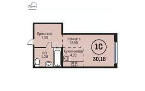 Студия квартира, сданный дом, 30м2, 20/24 этаж