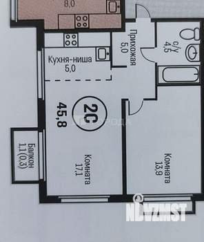 2-к квартира, вторичка, 46м2, 6/9 этаж