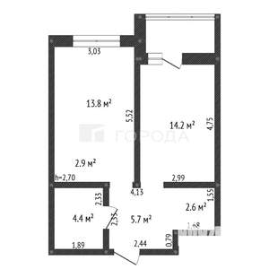 2-к квартира, вторичка, 46м2, 5/8 этаж