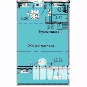 Студия квартира, строящийся дом, 28м2, 9/10 этаж
