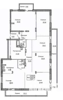6-к квартира, строящийся дом, 240м2, 8/9 этаж