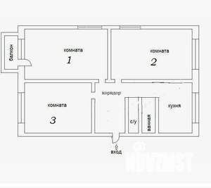 3-к квартира, вторичка, 62м2, 4/5 этаж